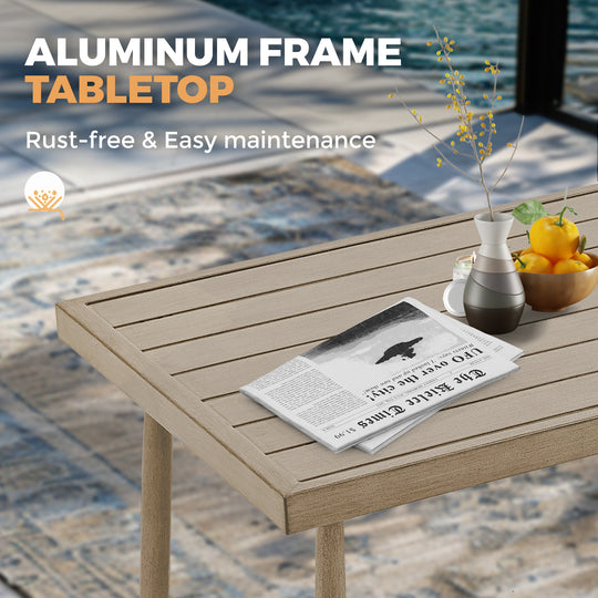 HAPPATIO Patio Outdoor Furniture Set - 6 Pieces Aluminum Outdoor Conversation Set with 1 Three-Seater Sofa, 1 Coffee Table, 2 Swivel Chairs, and 2 Ottomans for Yard, Porch, and Deck