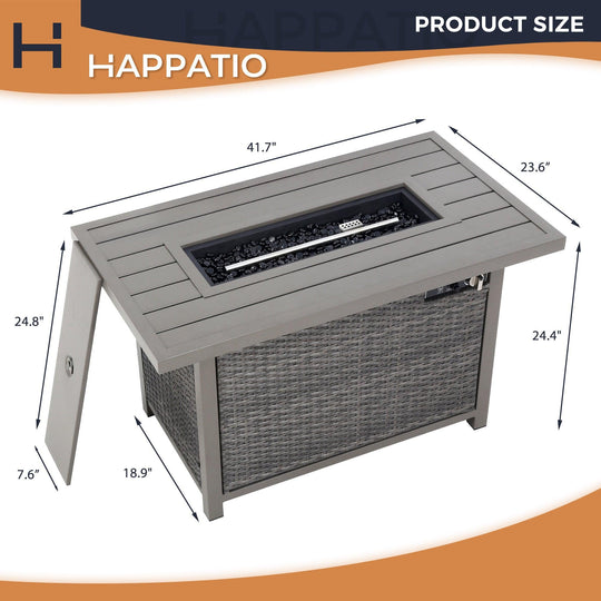 42 Inch Fire Pit Table - Happatio