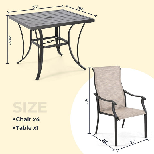 5 Piece Patio Dining Set - Happatio