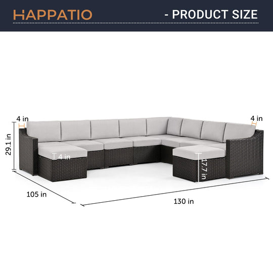 10 Piece Patio Conversation Set - Happatio