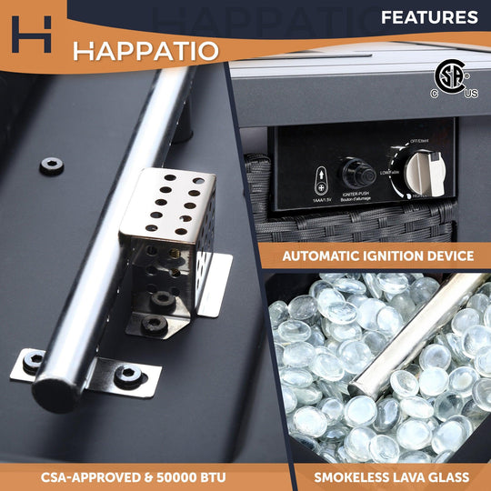 42 Inch Fire Pit Table - Happatio