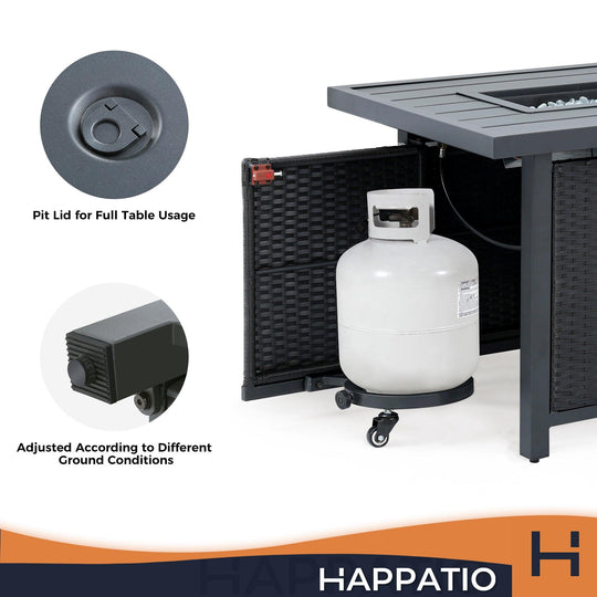 42 Inch Fire Pit Table - Happatio