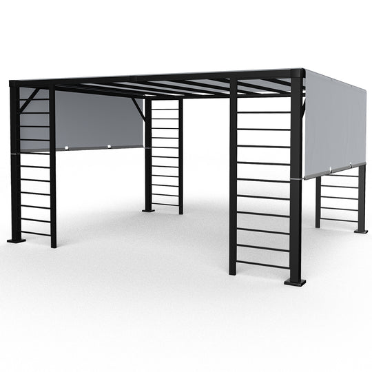 HAPPATIO 10' X 12' Outdoor Pergola, Retractable Pergola Canopy with Adjustable Shade,Aluminum Pergola Shade for Patio, Backyard, Garden