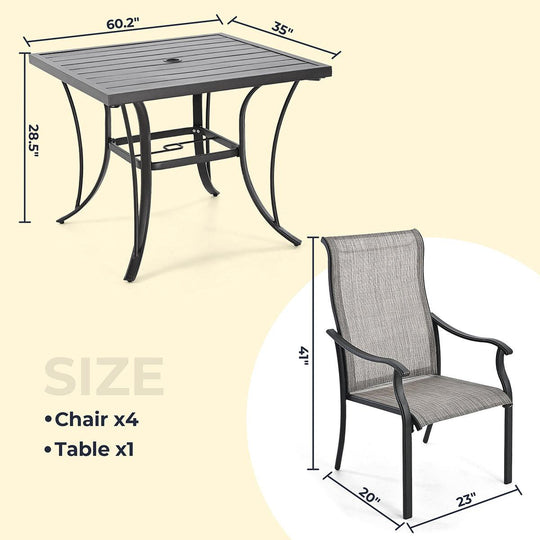 5 Piece Patio Dining Set - Happatio
