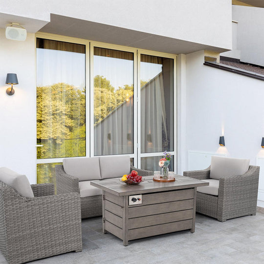 HAPPATIO 48 Inch Propane Fire Pit Table