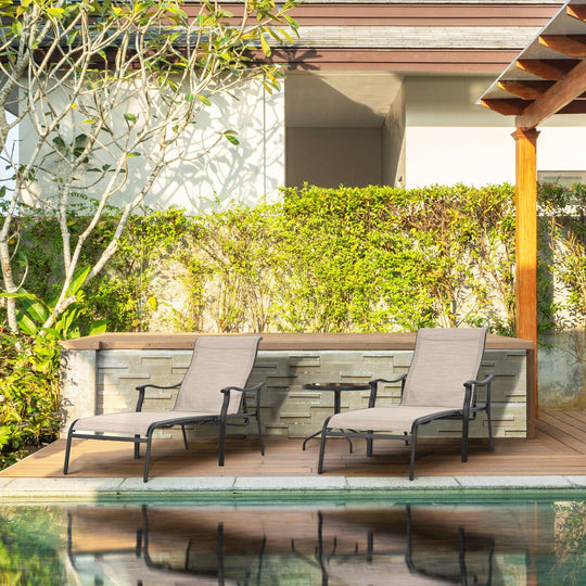 3 Pieces Patio Chaise Lounge Set - Happatio