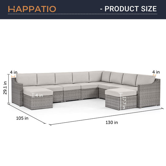 10 Piece Patio Conversation Set - Happatio