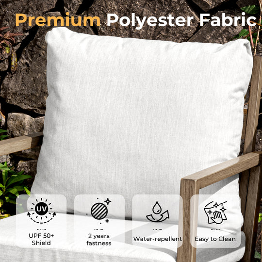 HAPPATIO Outdoor Dining Set,  Aluminum Patio Dining Set with Wood-Like Hand-Painted Finish, Dining Chairs with Waterproof Cushions, Easy Assembly for Backyard, Garden, Porch