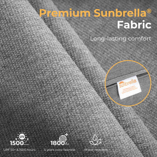 HAPPATIO Aluminum Patio Furniture Set, 3-Piece Oversized Outdoor Conversation Set with Deep Seating and Wide Armrest, Patio Conversation Sets with 6" Cushion