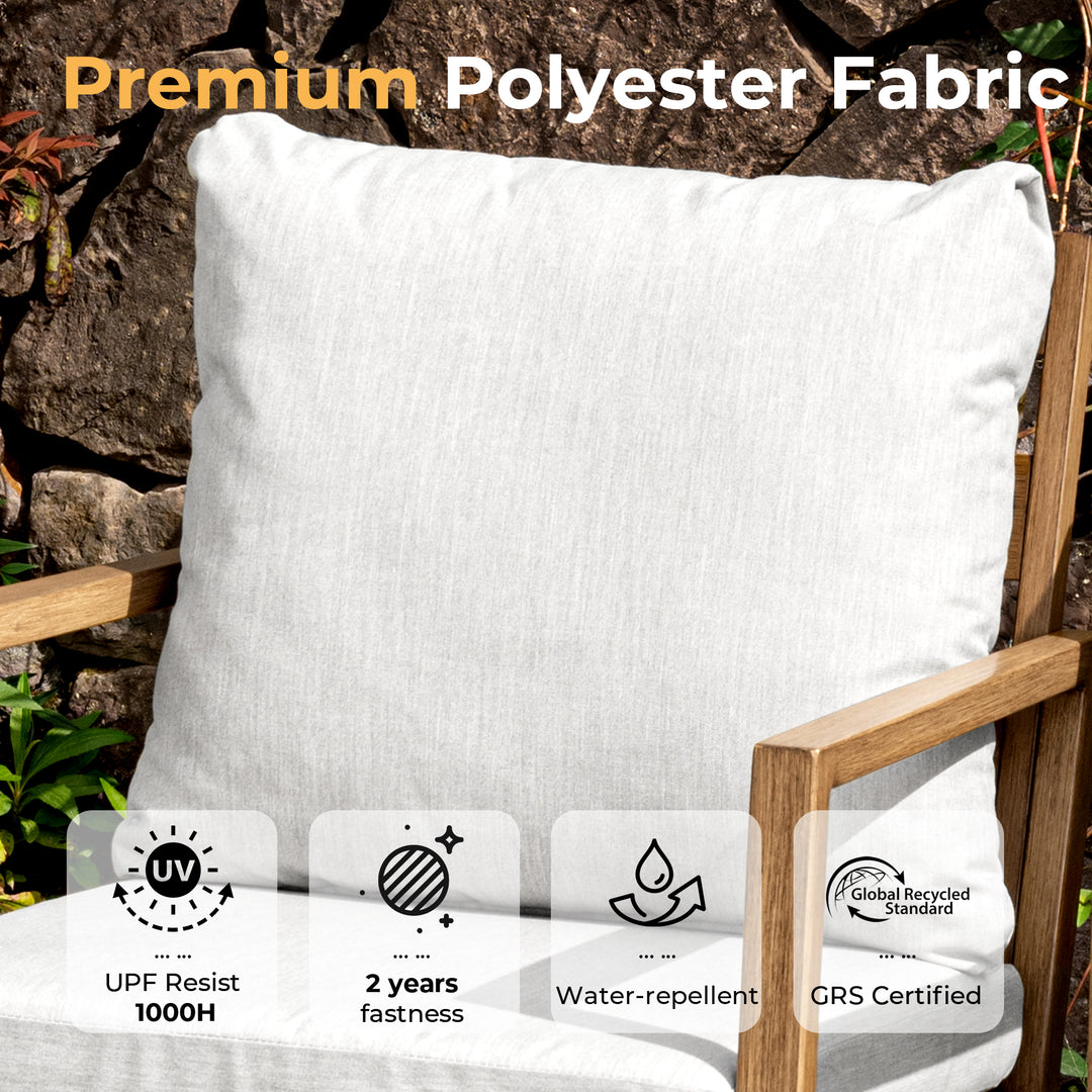 HAPPATIO Patio Dining Chairs Set, All-Weather Outdoor Dining Chair with Aluminum Frame and Removable Cushion, Ideal for Lawn Yard Backyard