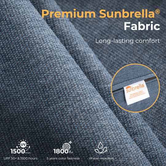 HAPPATIO Aluminum Patio Furniture Set, 3-Piece Oversized Outdoor Conversation Set with Deep Seating and Wide Armrest, Patio Conversation Sets with 6" Cushion