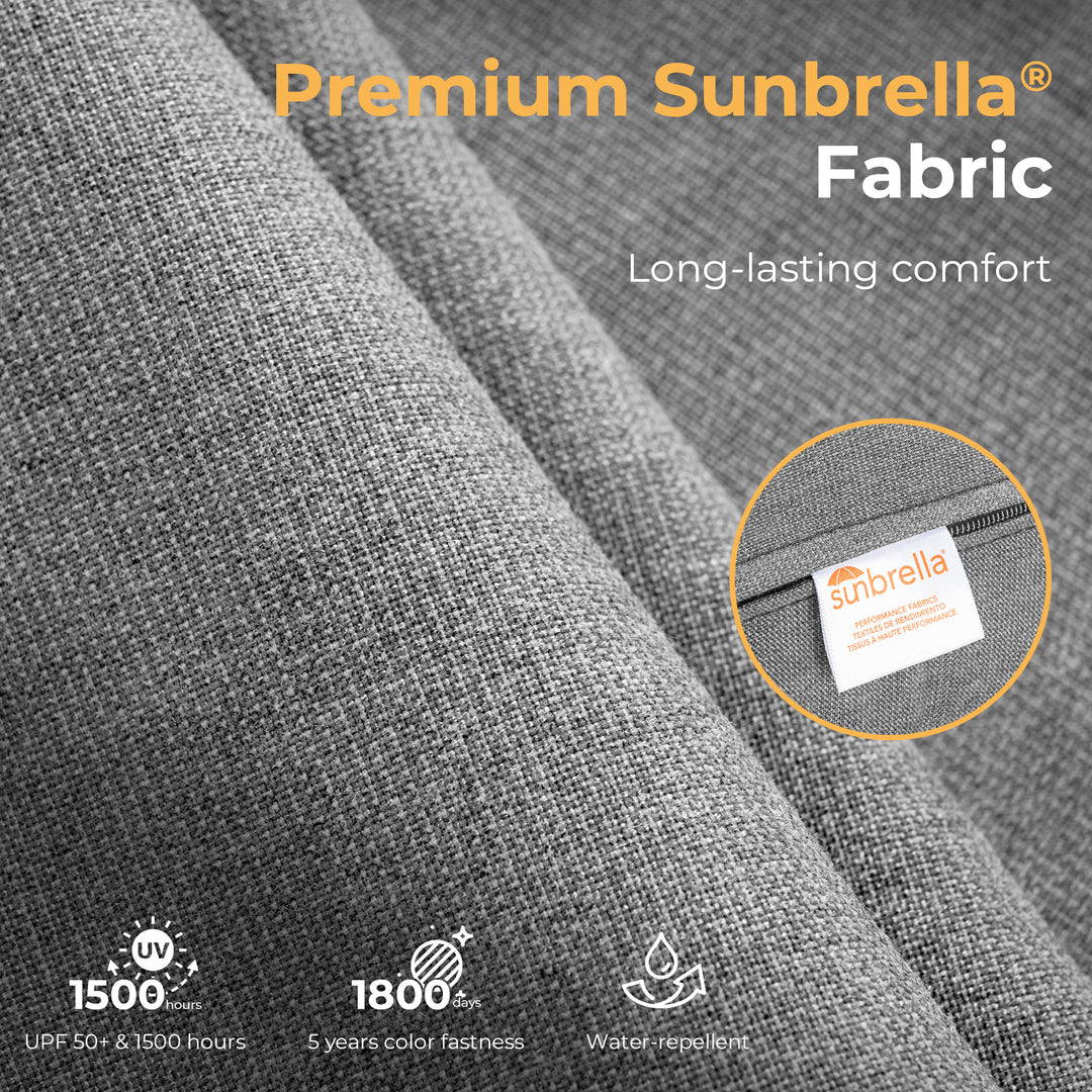 HAPPATIO Aluminum Patio Furniture Set, 3-Piece Oversized Outdoor Conversation Set with Deep Seating and Wide Armrest, Patio Conversation Sets with 6" Cushion