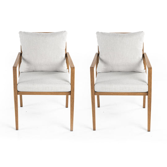 HAPPATIO Patio Dining Chairs Set, All-Weather Outdoor Dining Chair with Aluminum Frame and Removable Cushion, Ideal for Lawn Yard Backyard