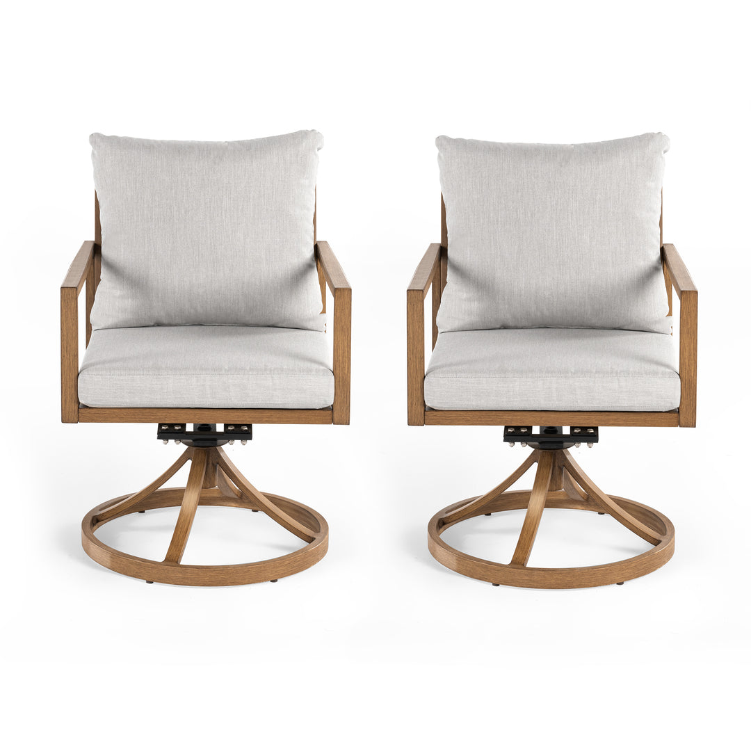HAPPATIO Patio Dining Chairs Set, All-Weather Outdoor Dining Chair with Aluminum Frame and Removable Cushion, Ideal for Lawn Yard Backyard