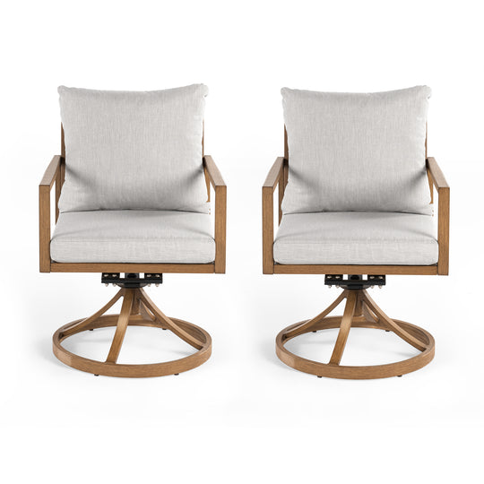 HAPPATIO Patio Dining Chairs Set, All-Weather Outdoor Dining Chair with Aluminum Frame and Removable Cushion, Ideal for Lawn Yard Backyard