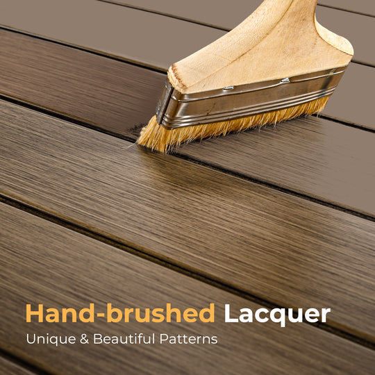 HAPPATIO Outdoor Dining Set,  Aluminum Patio Dining Set with Wood-Like Hand-Painted Finish, Dining Chairs with Waterproof Cushions, Easy Assembly for Backyard, Garden, Porch