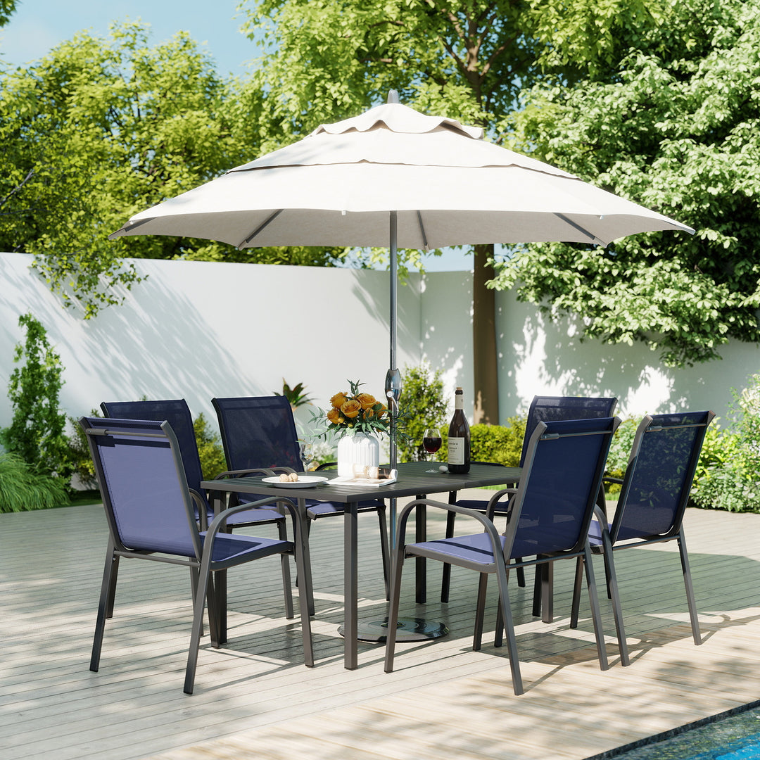 grey patio dining set with umbrella HAPPATIO Outdoor Patio Dining Set, Quick Dry Textilene Dining Chairs a – Happatio