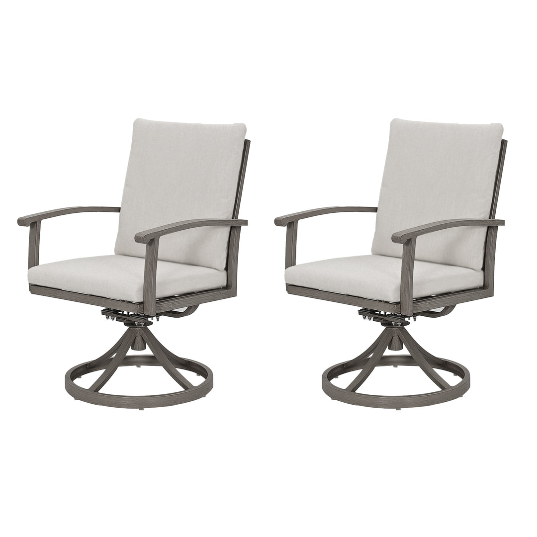 HAPPATIO Outdoor Dining Chairs Set, Aluminum Patio Dining Chairs with Curved Armrest, Removable Cushions for Patio, Deck