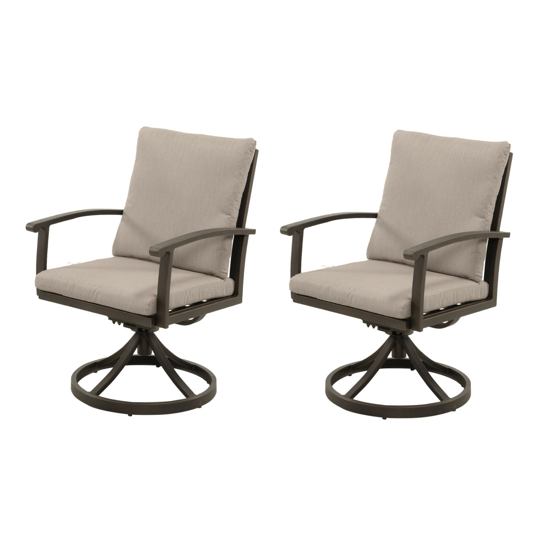 HAPPATIO Outdoor Dining Chairs Set, Aluminum Patio Dining Chairs with Curved Armrest, Removable Cushions for Patio, Deck