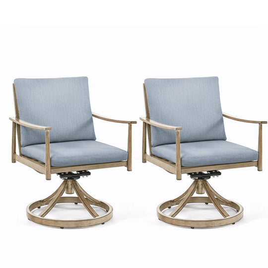HAPPATIO Outdoor Dining Chairs Set, Aluminum Patio Dining Chairs with Cushion, Ergonomic Rope Design Backrest and Armrest,for Porch Backyard Pool