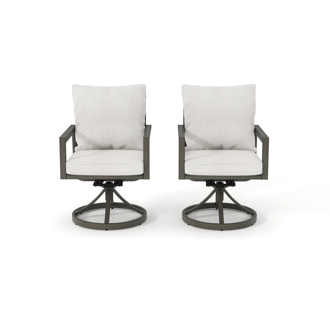 HAPPATIO Patio Dining Chairs Set, All-Weather Outdoor Dining Chair with Aluminum Frame and Removable Cushion, Ideal for Lawn Yard Backyard