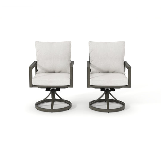 HAPPATIO Patio Dining Chairs Set, All-Weather Outdoor Dining Chair with Aluminum Frame and Removable Cushion, Ideal for Lawn Yard Backyard
