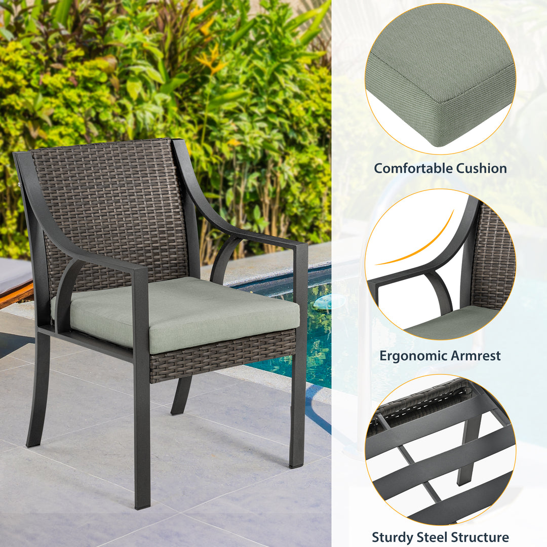 7 Piece Rattan Patio Dining Set