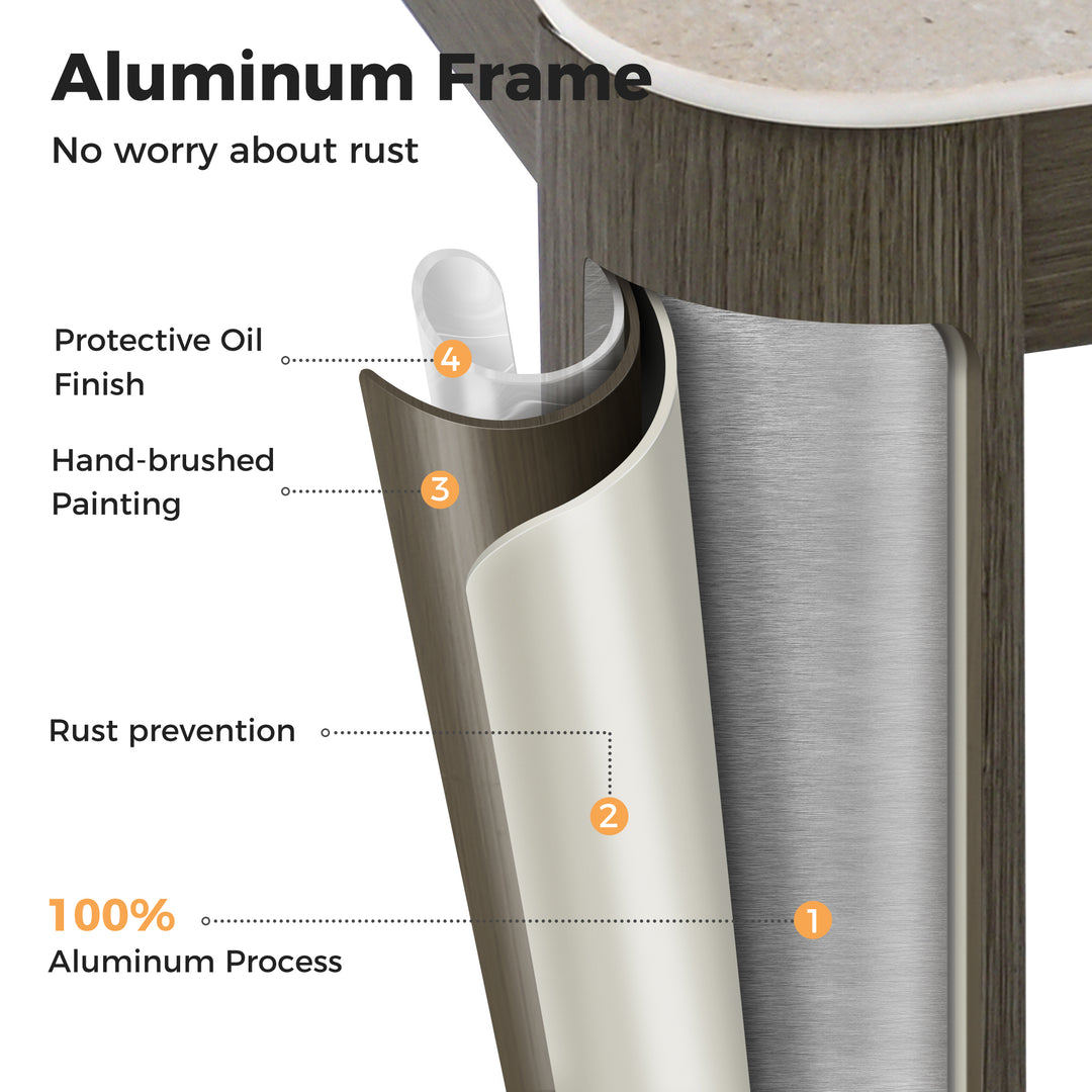 HAPPATIO Patio Conversation Set, 3-Piece Aluminum Oversized Patio Furniture Set with Rope Woven Backrest, Side Table and 2 Chairs with Thick Cushion, Hand-brushed Frame for Yard, Porch, Balcony