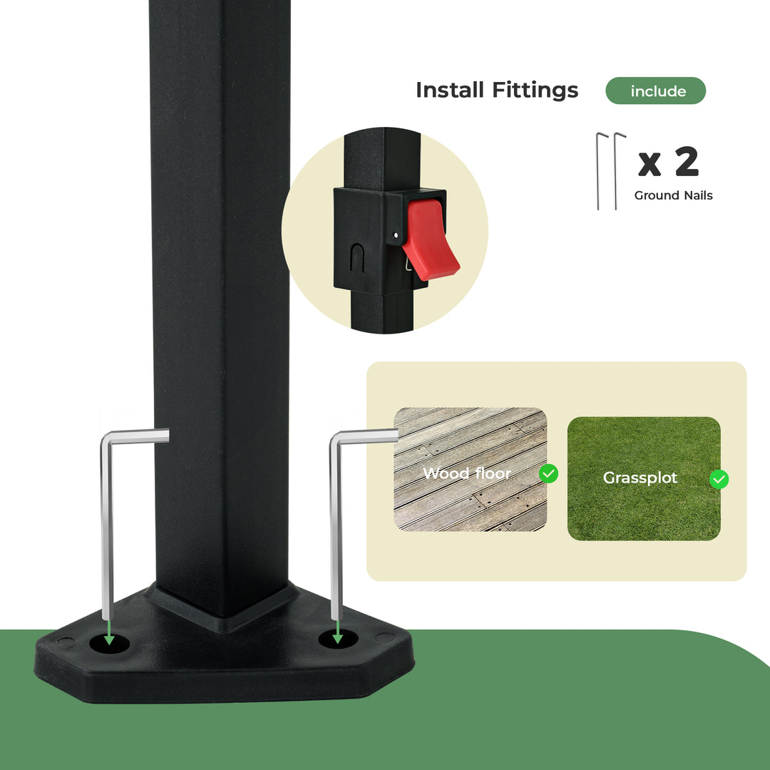 HAPPATIO 8×5 FT Pop Up Grill Gazebo, Outdoor Grill Canopy with Vented Roof & Side Shelves, Large Portable Canopy for Outdoor Barbecue, Backyard, Patio, Easy Set up