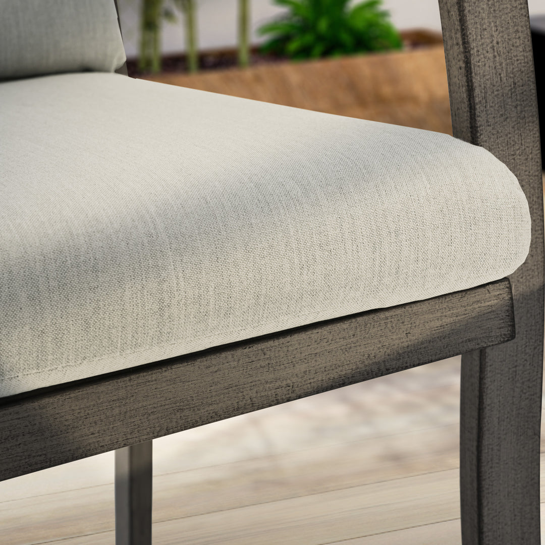 HAPPATIO Patio Dining Set, Aluminum Outdoor Dining Set, Dining Table with Umbrella Hole and 6 Chairs, Outdoor Table and Chairs with Removable Cushion for Lawn Yard Patio