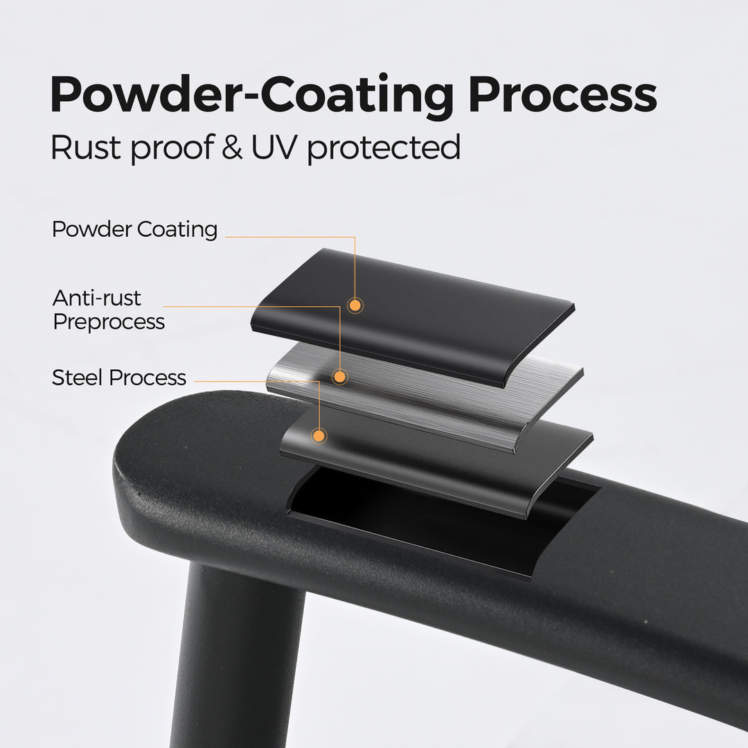 HAPPATIO Rattan Patio Dining Set, Outdoor Dining Set with Wicker Swivel Chairs, Powder-Coated Rectangular Dining Table with Umbrella Hole, Removable Cushions for Outside Lawn, Garden, Yard