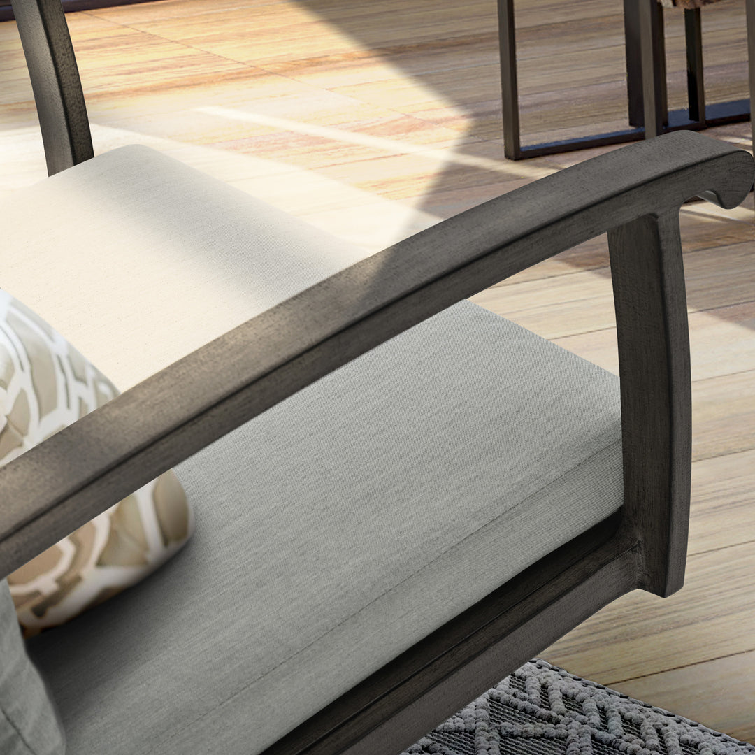 HAPPATIO Patio Dining Set, Aluminum Outdoor Dining Set, Dining Table with Umbrella Hole and 6 Chairs, Outdoor Table and Chairs with Removable Cushion for Lawn Yard Patio