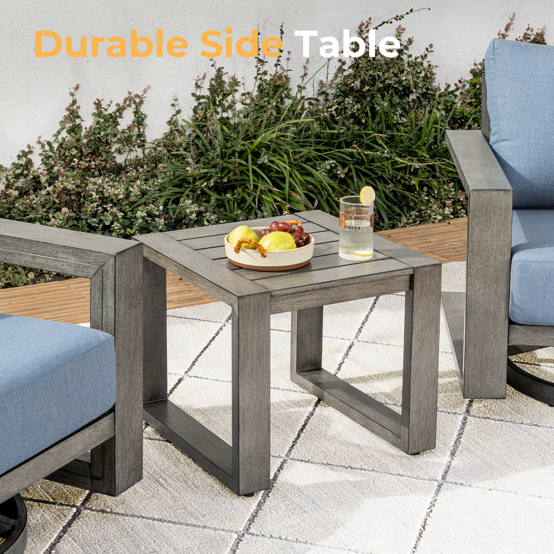 HAPPATIO Aluminum Patio Furniture Set, 3-Piece Oversized Outdoor Conversation Set with Deep Seating and Wide Armrest, Patio Conversation Sets with 6" Cushion