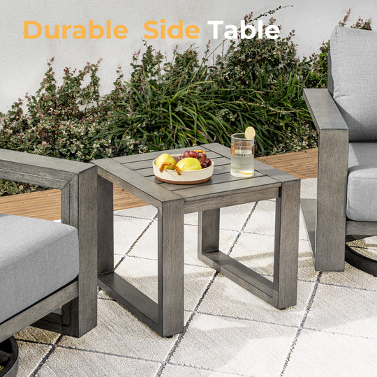 HAPPATIO Aluminum Patio Furniture Set, 3-Piece Oversized Outdoor Conversation Set with Deep Seating and Wide Armrest, Patio Conversation Sets with 6" Cushion