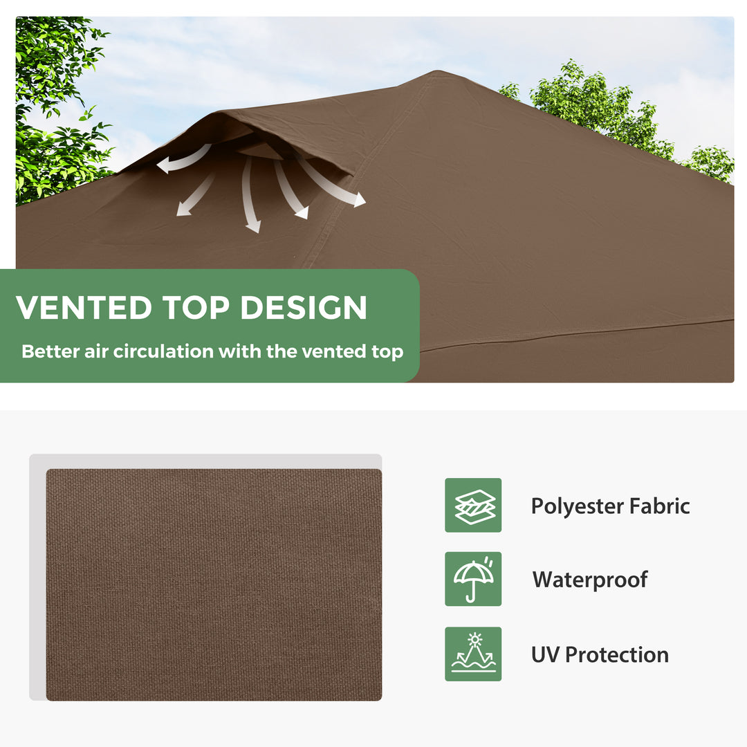 HAPPATIO 8×5 FT Pop Up Grill Gazebo, Outdoor Grill Canopy with Vented Roof & Side Shelves, Large Portable Canopy for Outdoor Barbecue, Backyard, Patio, Easy Set up