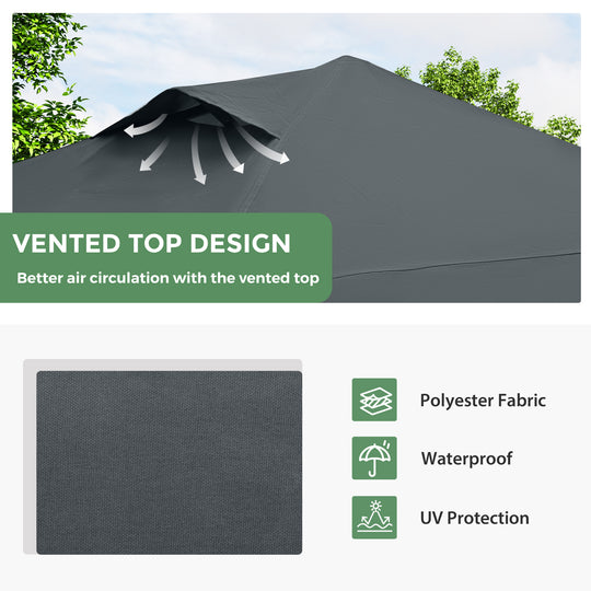 HAPPATIO 8×5 FT Pop Up Grill Gazebo, Outdoor Grill Canopy with Vented Roof & Side Shelves, Large Portable Canopy for Outdoor Barbecue, Backyard, Patio, Easy Set up