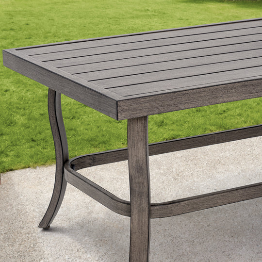 HAPPATIO 7 Piece Aluminum Patio Furniture Set, Outdoor Sectional Sofa with Ottomans and Coffee Table, Garden Conversation Set with Armchairs for Lawn Deck (Gray)