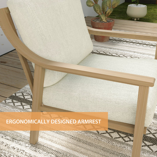 HAPPATIO 3-Piece Patio Bistro Set, All-Weather Aluminum Outdoor Conversation Set Includes 1 Side Table and 2 Cushioned Armchairs for Porch, Deck, or Garden