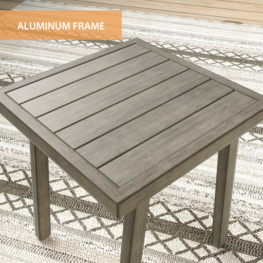 HAPPATIO 3-Piece Patio Bistro Set, All-Weather Aluminum Outdoor Conversation Set Includes 1 Side Table and 2 Cushioned Armchairs for Porch, Deck, or Garden