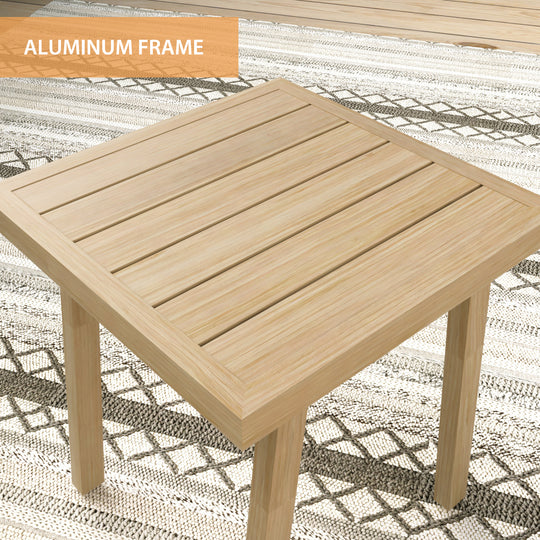 HAPPATIO 3-Piece Patio Bistro Set, All-Weather Aluminum Outdoor Conversation Set Includes 1 Side Table and 2 Cushioned Armchairs for Porch, Deck, or Garden