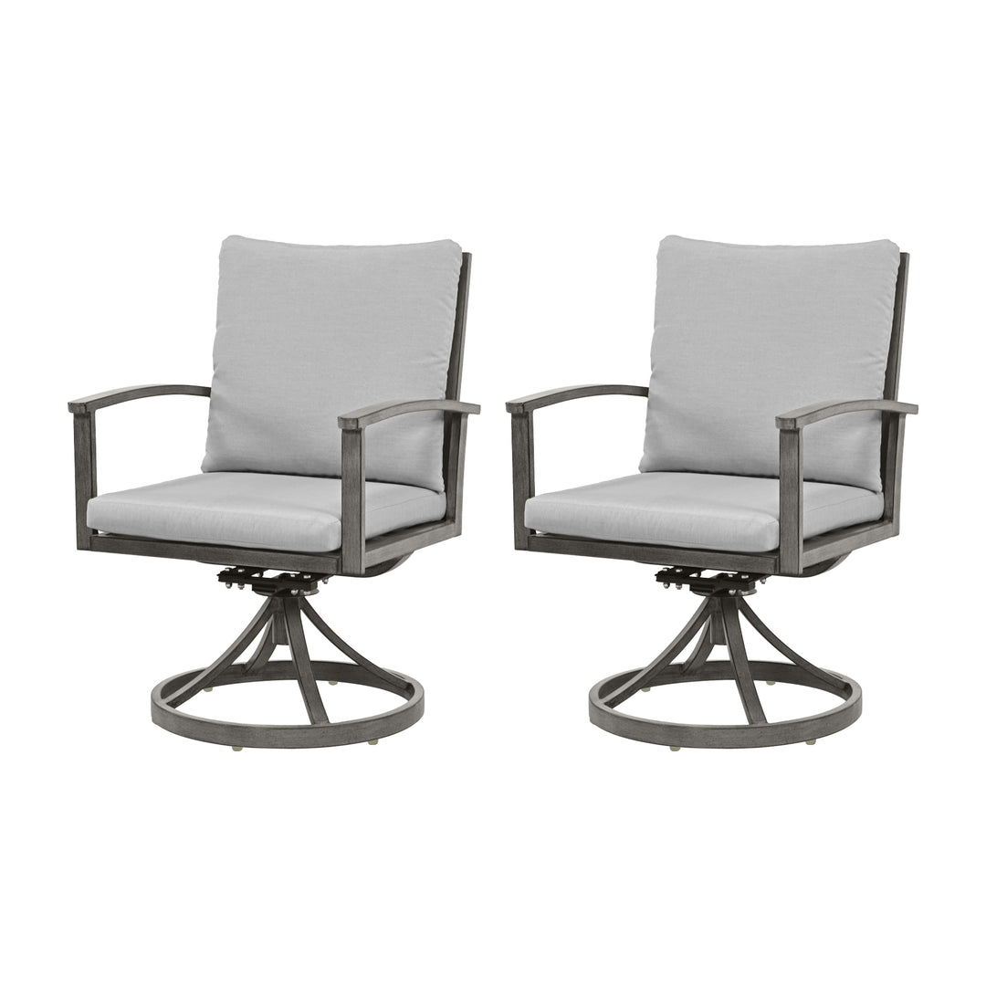 HAPPATIO Outdoor Dining Chairs Set, Aluminum Patio Dining Chairs with Cushion, Ergonomic Rope Design Backrest and Armrest,for Porch Backyard Pool