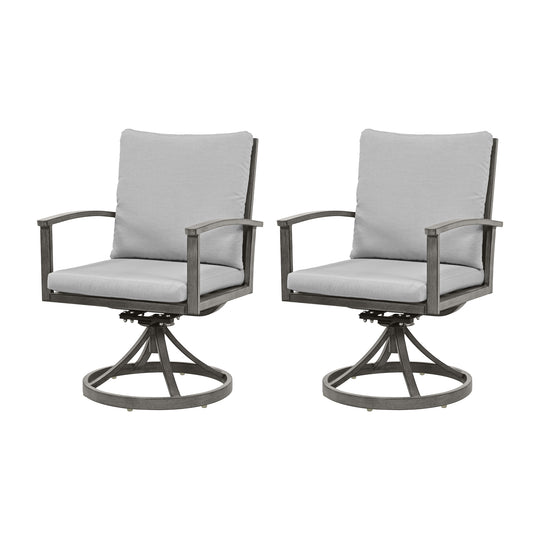 HAPPATIO Outdoor Dining Chairs Set, Aluminum Patio Dining Chairs with Cushion, Ergonomic Rope Design Backrest and Armrest,for Porch Backyard Pool