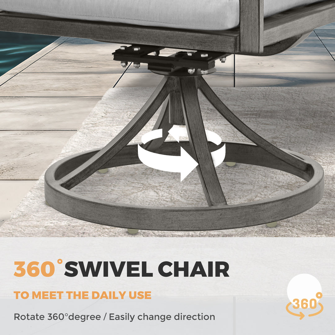 HAPPATIO Outdoor Dining Chairs Set, Aluminum Patio Dining Chairs with Curved Armrest, Removable Cushions for Patio, Deck