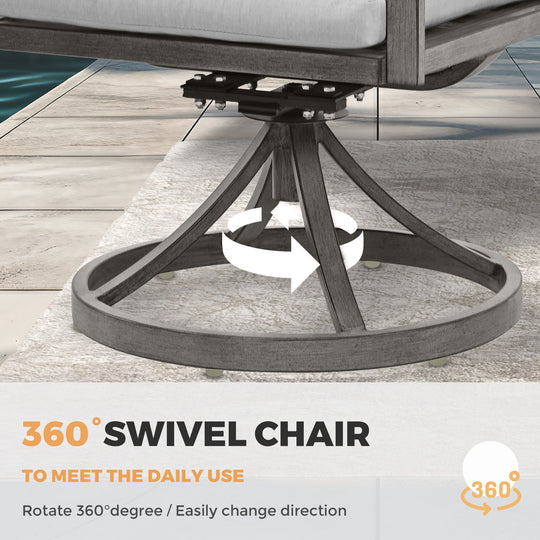 HAPPATIO Outdoor Dining Chairs Set, Aluminum Patio Dining Chairs with Curved Armrest, Removable Cushions for Patio, Deck