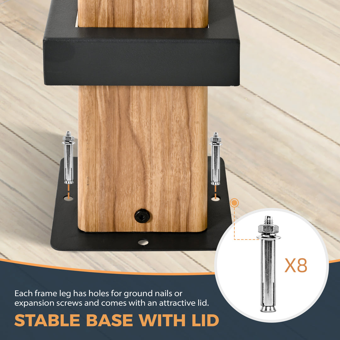 HAPPATIO 12' X 12' Outdoor Pergola with Sling Retractable Canopy, Wood-Like Aluminum Patio Pergola Shade Arched Top for Patio, Backyard, Garden,Poolside