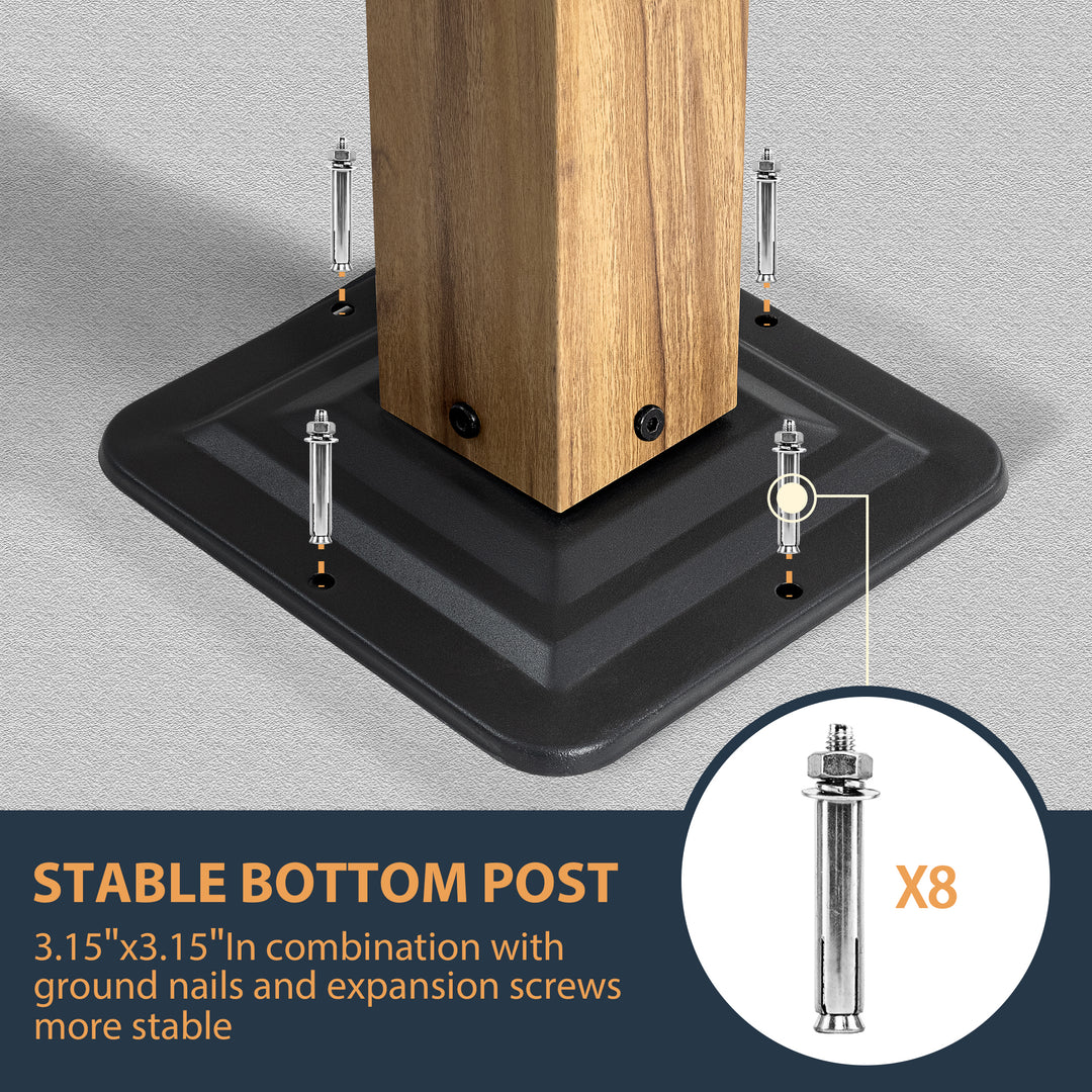 HAPPATIO 10' X 10' Pergola Retractable Pergola Canopy for Backyard, Garden, Patio; Woodgrain-Look Aluminum Pergola with Retractable Pergola Canopy, Includes Anchors and Expansion Screws