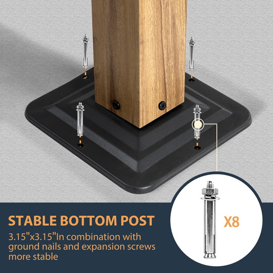 HAPPATIO 10' X 10' Pergola Retractable Pergola Canopy for Backyard, Garden, Patio; Woodgrain-Look Aluminum Pergola with Retractable Pergola Canopy, Includes Anchors and Expansion Screws