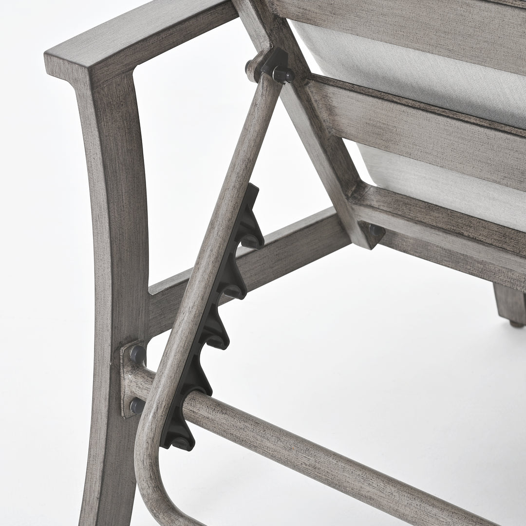 HAPPATIO Chaise Lounge Chair Outdoor - Patio Aluminum Chaise Lounge Chair with Cushion, Adjustable Reclining Positions Chair for Outdoor Garden Pool Porch