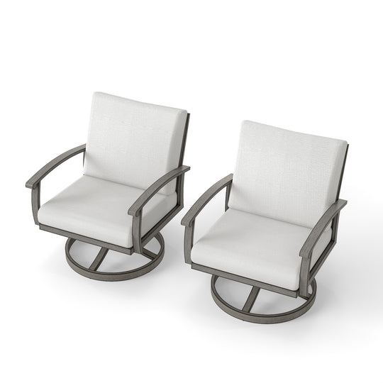 Outdoor Patio Swivel Sofa Chairs Set of 2, Aluminum Rocking Swivel Chairs with Thicken Removable Cushions, Waterproof and Easy Maintenance for Deck, Lawn, Outside