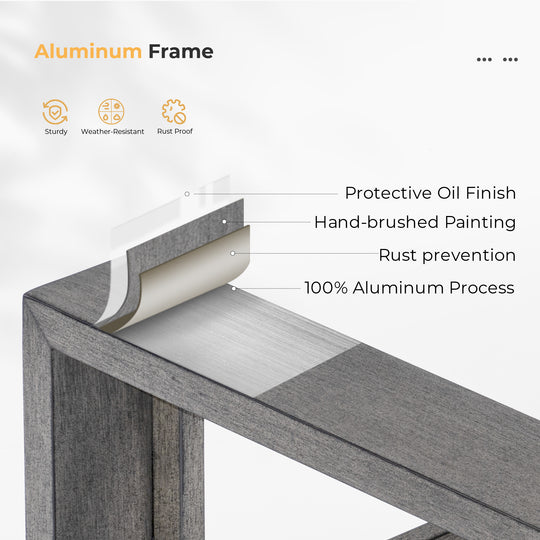 HAPPATIO Aluminum Patio Furniture Set, 3-Piece Oversized Outdoor Conversation Set with Deep Seating and Wide Armrest, Patio Conversation Sets with 6" Cushion